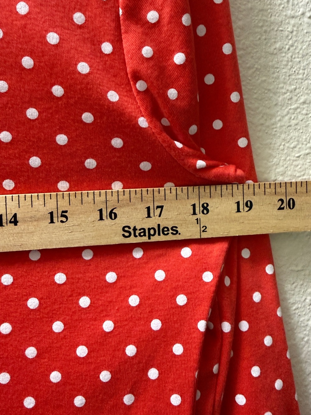 Lauren Ralph Lauren Top L Red Polka Dot Cotton Bell Sleeve Boat Neck - Picture 7 of 9